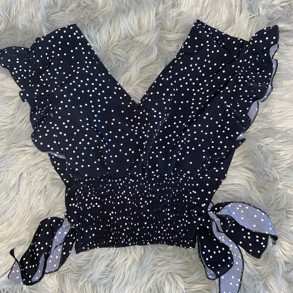V NECK POLKA DOT BLOUSE - Picture 2 of 2